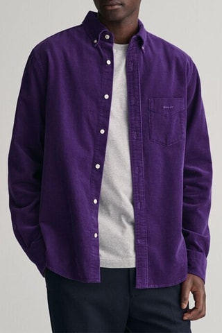 Chemise regular en velours - Violet