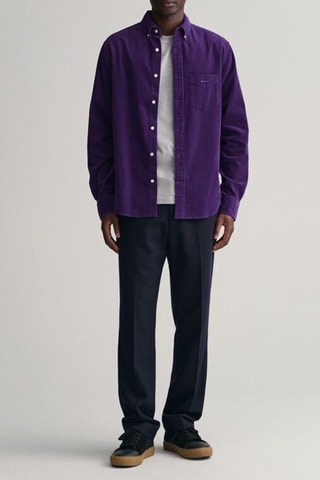 Chemise regular en velours - Violet