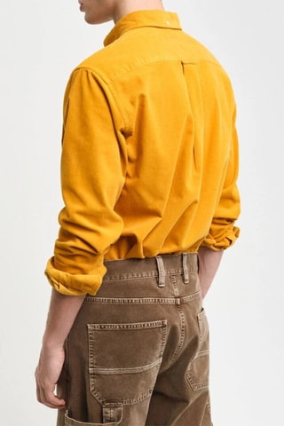 Chemise regular en velours - Jaune