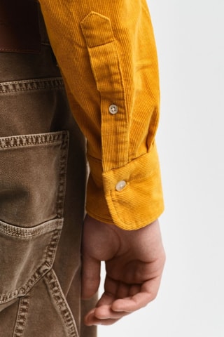 Chemise regular en velours - Jaune