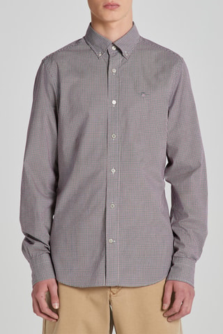 Chemise slim - Rouge et bleu foncé