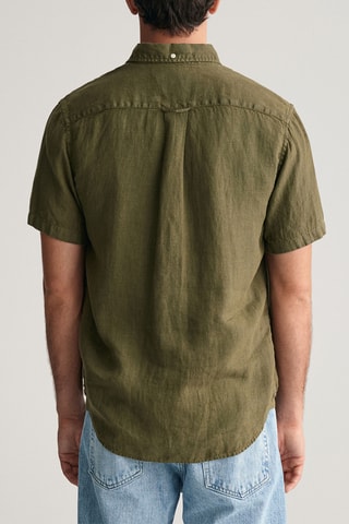 Chemise regular en lin - Kaki