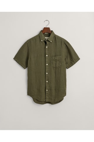 Chemise regular en lin - Kaki