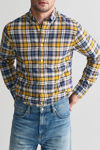 Chemise regular en coton biologique - Jaune