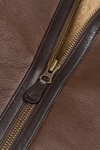 Veste en cuir d'agneau - Marron