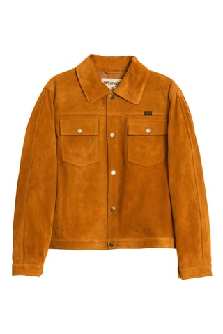 Veste en cuir d'agneau nubuck - Camel