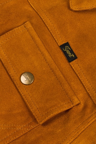 Veste en cuir d'agneau nubuck - Camel