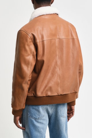 Veste en cuir d'agneau - Marron