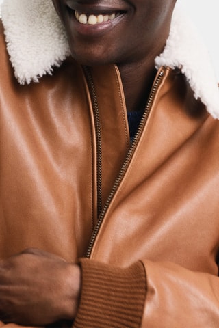 Veste en cuir d'agneau - Marron