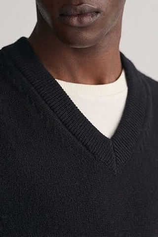 Pull sans manches en coton biologique et laine - Noir