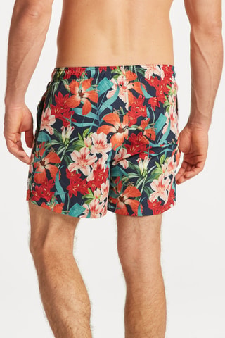 Short de bain - Bleu marine et rouge brique