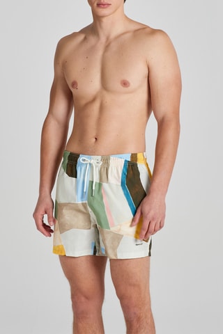 Short de bain - Jaune et blanc