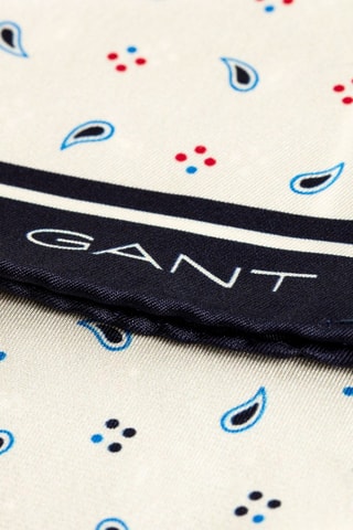 Pochette de costume en soie - Bleu nuit et blanc