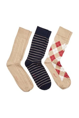 3 paires de chaussettes - Beige et bleu marine