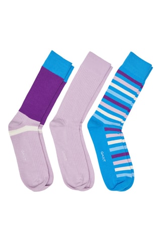 3 paires de chaussettes - Violet et turquoise