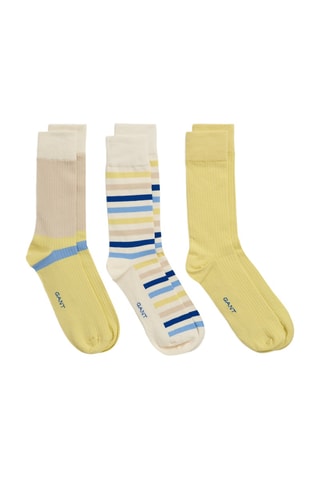 3 paires de chaussettes - Jaune et écru