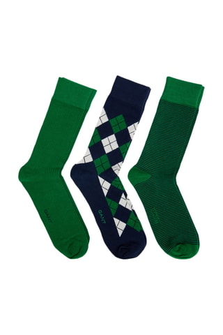 3 paires de chaussettes - Bleu marine et vert foncé