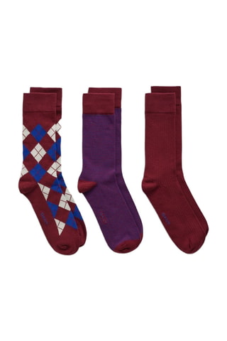 3 paires de chaussettes - Bordeaux et violet