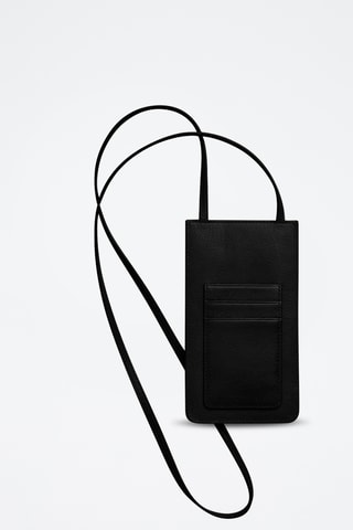 Sac bandoulière en cuir - Noir