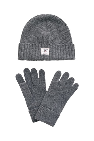 Bonnet et gants en laine - Anthracite chiné