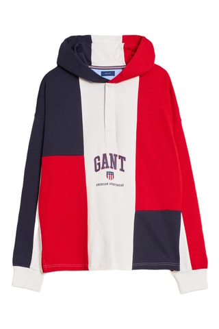 Sweat à capuche - Bleu nuit et rouge