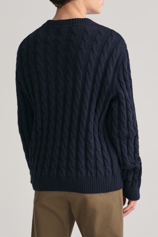 Pull en coton biologique et laine - Bleu nuit