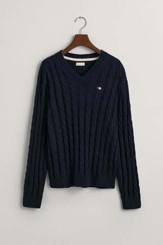 Pull en coton biologique et laine - Bleu nuit