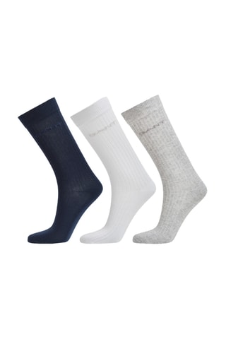 3 paires de chaussettes - Bleu marine et blanc