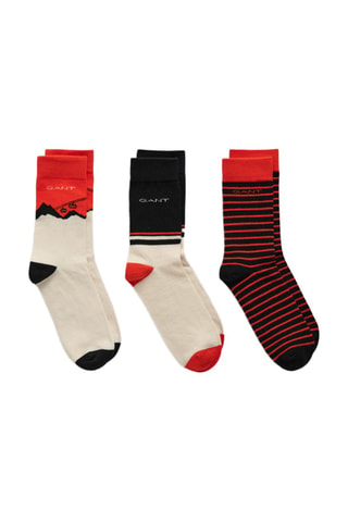 3 paires de chaussettes - Noir et rouge