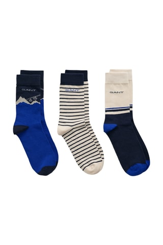 3 paires de chaussettes - Bleu marine et écru