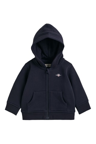 Sweat à capuche en coton biologique - Bleu nuit