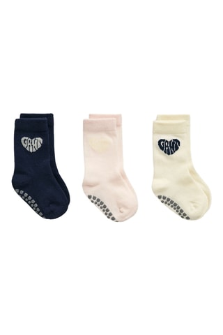 3 paires de chaussettes en coton biologique - Rose