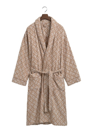 Peignoir en coton biologique - Beige et marron