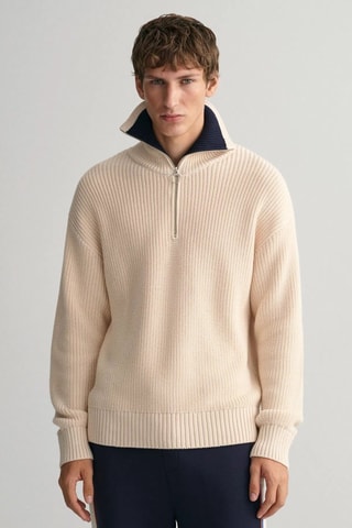 Pull relaxed en coton biologique - Beige