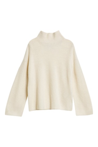 Pull relaxed en laine - Crème