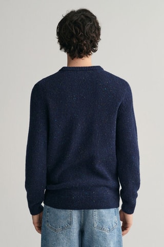 Pull regular en laine - Bleu marine