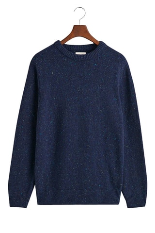 Pull regular en laine - Bleu marine