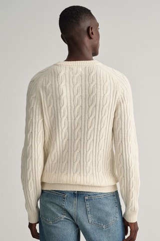 Jersey regular fit de lana - Crema