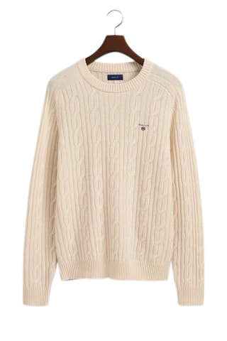 Jersey regular fit de lana - Crema