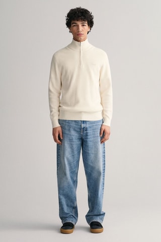 Pull regular en laine mérinos - Crème