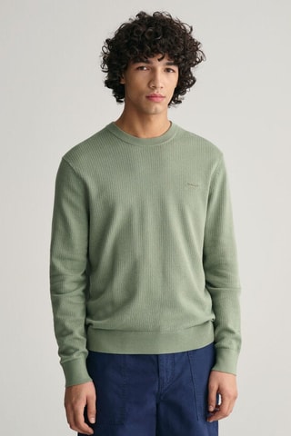 Pull regular en coton biologique - Vert sauge