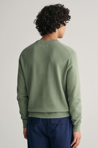 Pull regular en coton biologique - Vert sauge