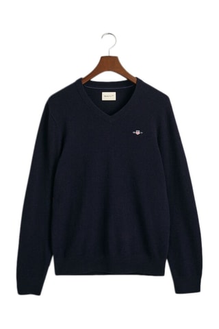 Jersey regular fit de lana - Azul marino