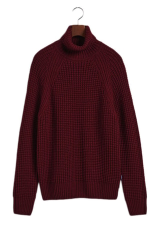 Pull relaxed en laine - Bordeaux