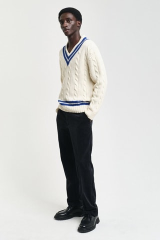 Pull relaxed en laine mérinos - Crème