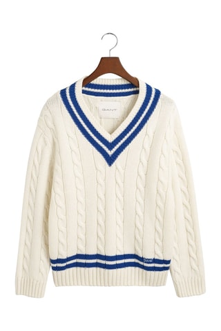 Pull relaxed en laine mérinos - Crème