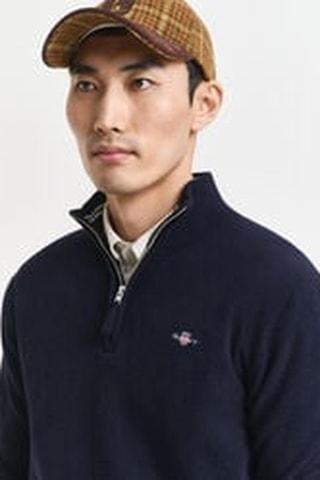 Pull regular en laine - Bleu marine