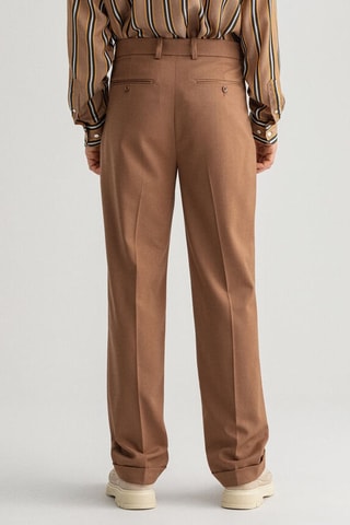 Pantalon relaxed en laine - Marron