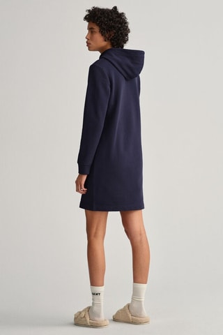 Robe sweat relaxed à capuche - Bleu marine