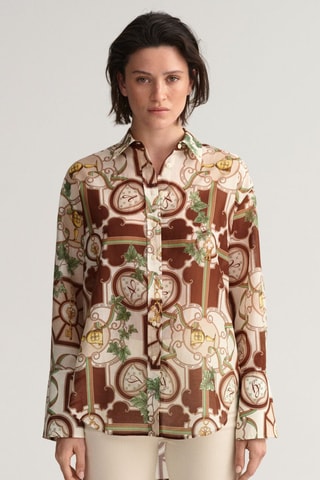 Chemise relaxed en soie - Marron